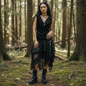 90s Goth Fairycore Black crushed velvet cowel neck sleeveless top